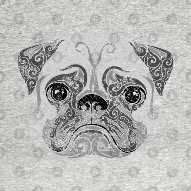 Swirly Pug by VectorInk